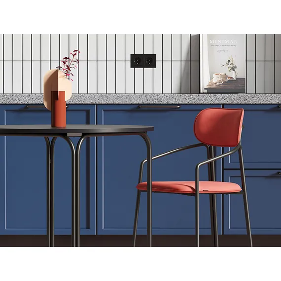 Стул Ror, Round, темно-красный велюр