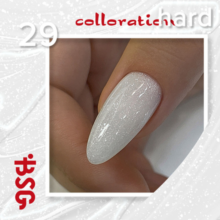 Цветная жесткая база Colloration Hard №29  - Белый с искрящимся шиммером (13 г)