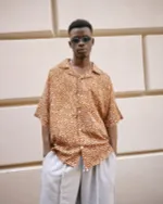 Рубашка One Two Short Sleeve Shirt Brown Giraffe