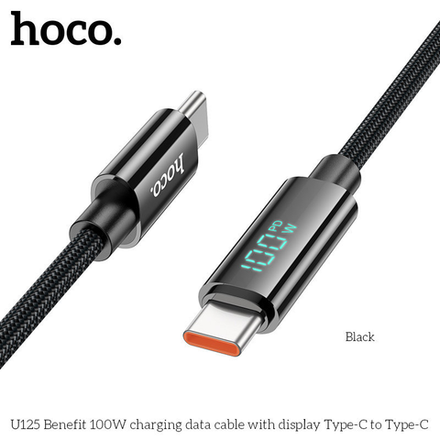 U125 Benefit 100W charging data cable with display Type-C to Type-C