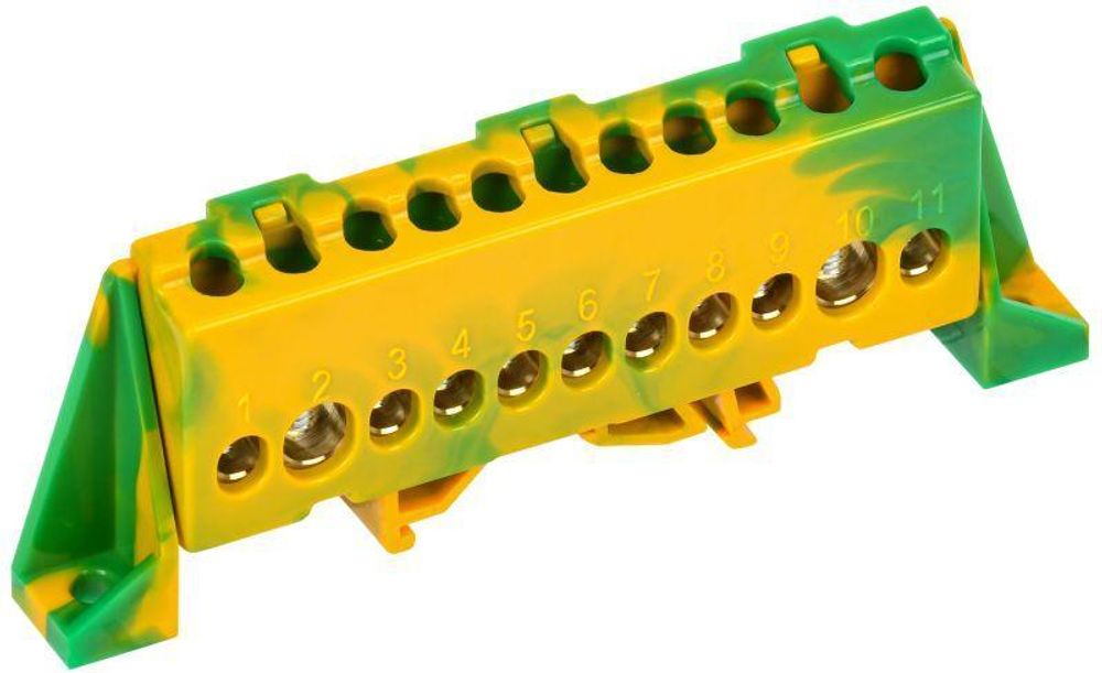 Шина PE &quot;земля&quot; в комб. изол. &quot;Стойка&quot; 8х12-11-ЖЗ TEKFOR IEK TF-NN20-11-DP-K52