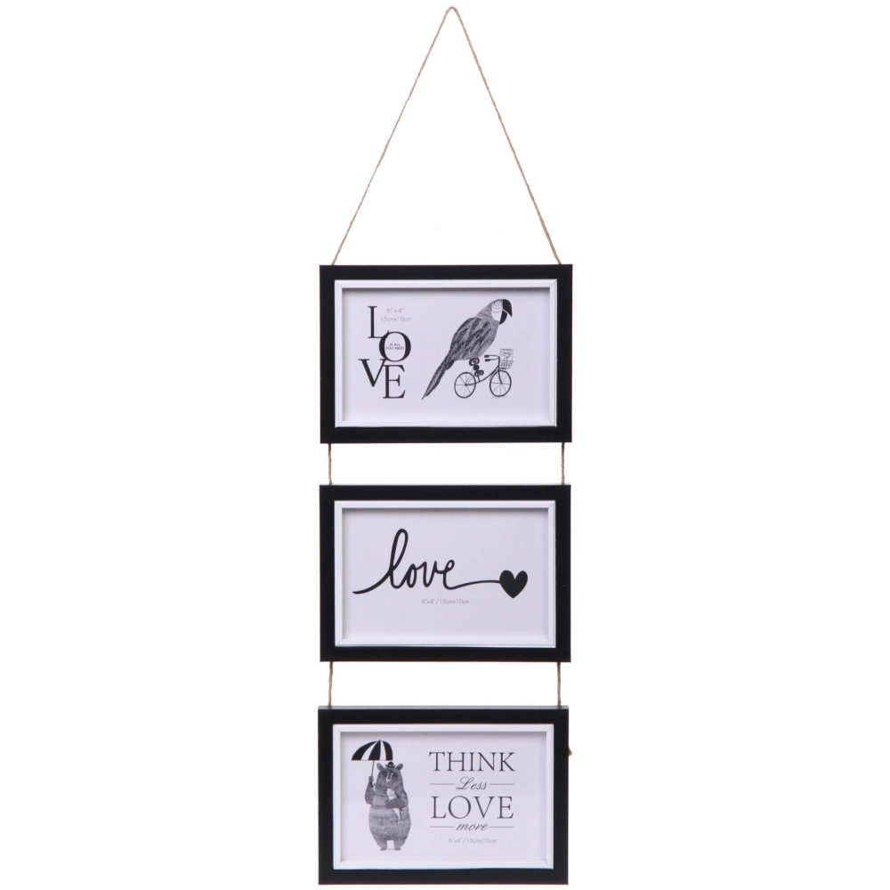 Фоторамка на 3 фото 10*15см «Maria» цвет черный