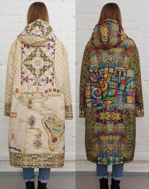 Двустороннее пальто-парка