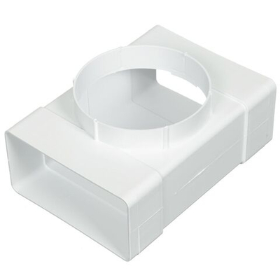 Тройник вентиляционный пластик, d100 мм, плоск+кругл, 55х110 мм, Event, 55110 ТФ100П