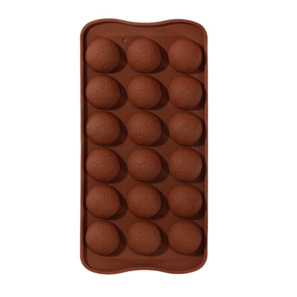 Форма для шоколада «Мячики», 21×10,5×1,5 см, 18 ячеек, цвет шоколадный
