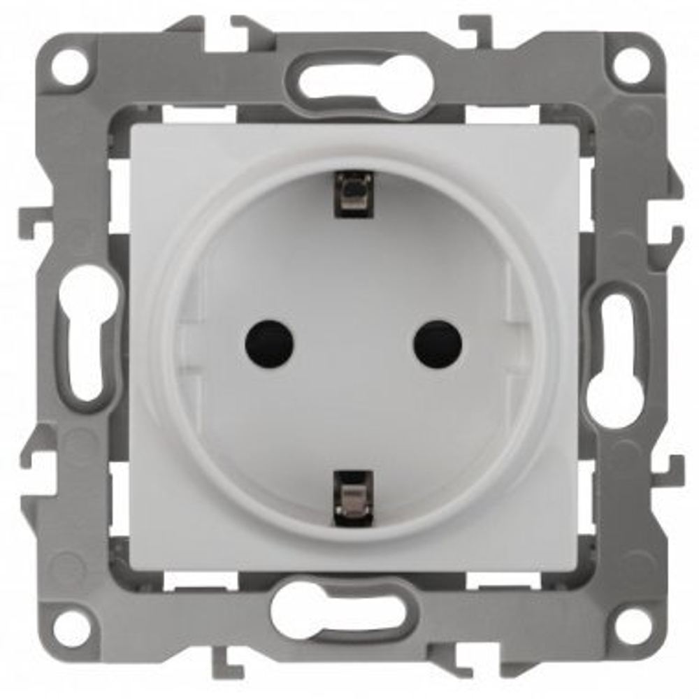 12-2111-01 ЭРА Розетка одинар 2P+E Schuko,16A-250В, ВИНТ, белый (упак 10шт) арт:Б0029236