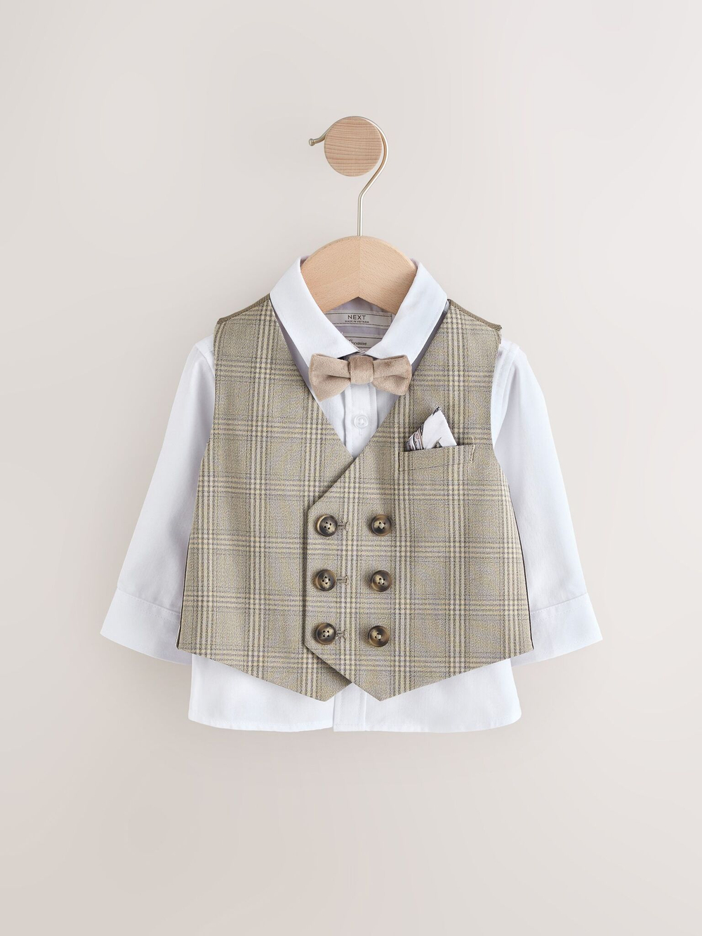 Комплект из трех предметов для мальчика Next E58-838, Бежевый, Белый