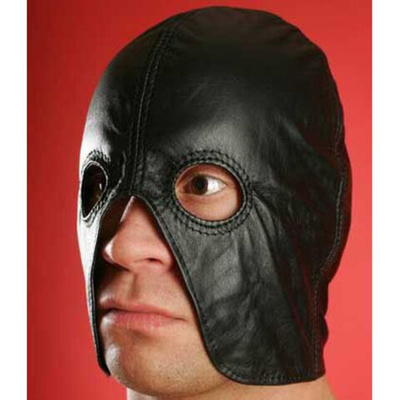 Полушлем черный из мягкой кожи со шнуровкой сзади (Цвет: черный)