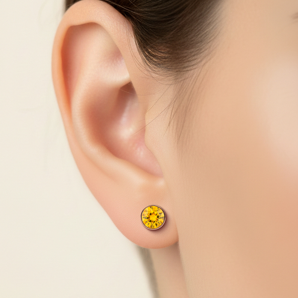 Серьги пусеты Fiore Luna Light Smoked Topaz SWE298 LST RG