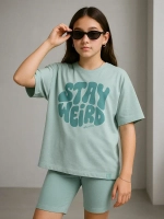 Летний костюм для девочки с велосипедками