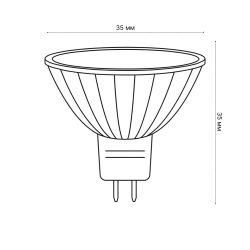 LED-MR11-3W-WW-GU4-220V GLZ21TR Лампа светодиодная. 220V. Прозрачная. Теплый белый свет 3000K. Картон. ТМ Uniel.