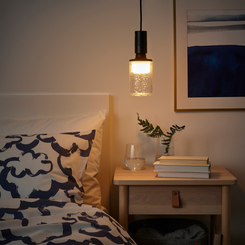 Подвесной светильник IKEA SUNNEBY / MOLNART (САННЕБЮ / МОЛЬНАРТ), Белый / Черный, 23 см