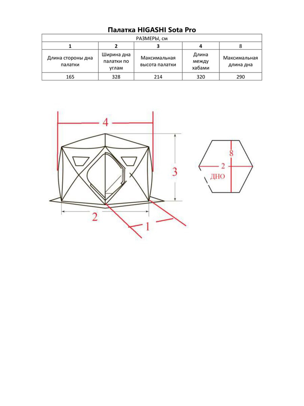 Палатка для зимней рыбалки HIGASHI Sota Pro