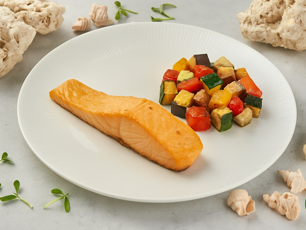 Лосось с овощами гриль | Salmon with grilled vegetables