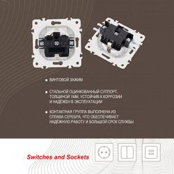 Розетка влагозащищенная с заземлением и со шторкой с крышкой Arte Milano am-205 205.41-1.white