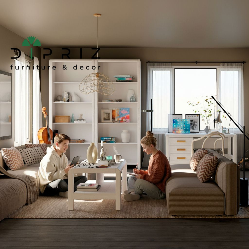 Журнальный столик, 90х50х58, Мадейра, деревянный, белый