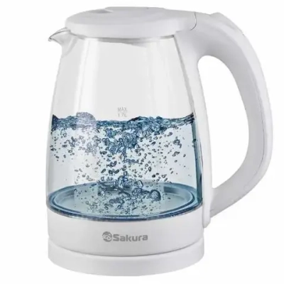 Чайник электр SA-2733W (1.7) стекл LED подсветка