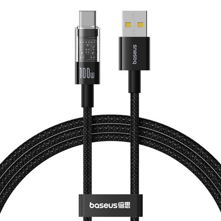 USB-A - USB-C Кабель Baseus Gem Charging+Data 100W 1-2m - Cluster Black