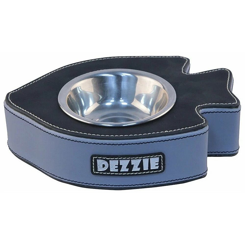 Миска DEZZIE для кошек "Рыба" 21x15x5см 125мл чёрно-голубая