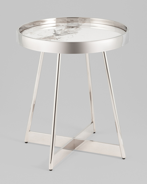 Журнальный столик Гера 50*50 см сталь серебро