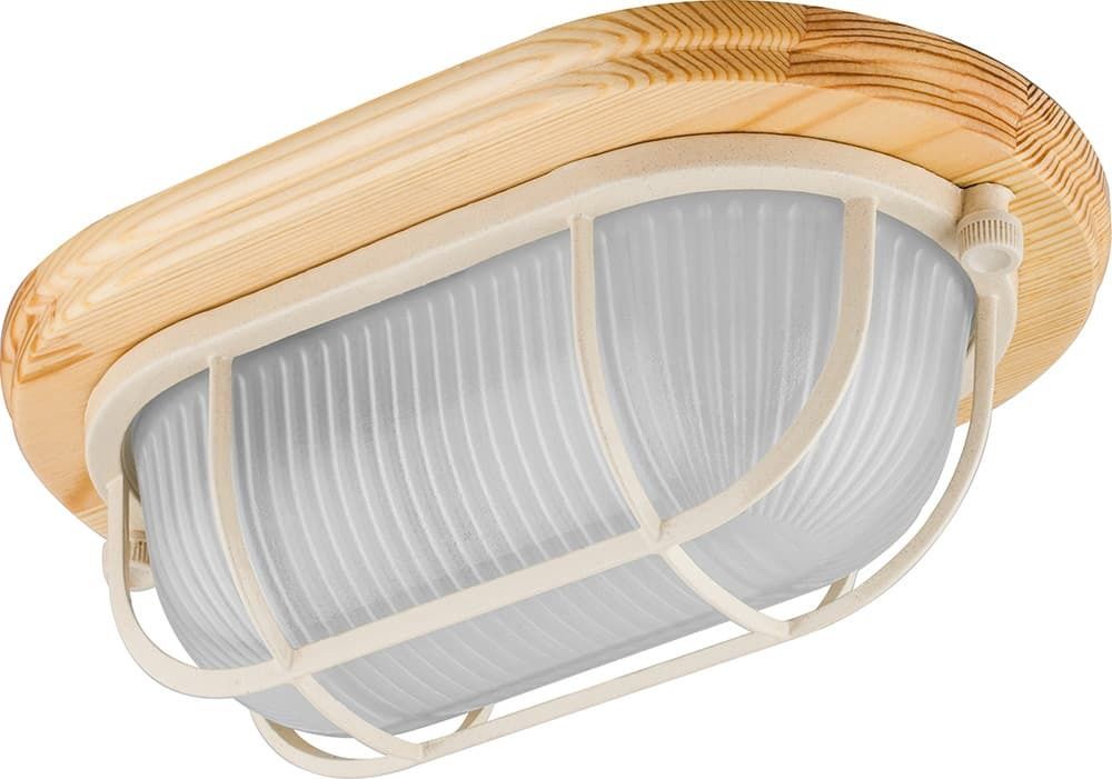 Светильник накладной Feron IP54, 220V 60Вт Е27, дерево, клен, овал, с решеткой, FE_11572