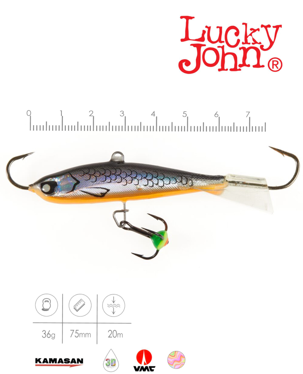 Балансир LUCKY JOHN Nordic №6 (+тройник), цвет 47H, арт. 51601-47H