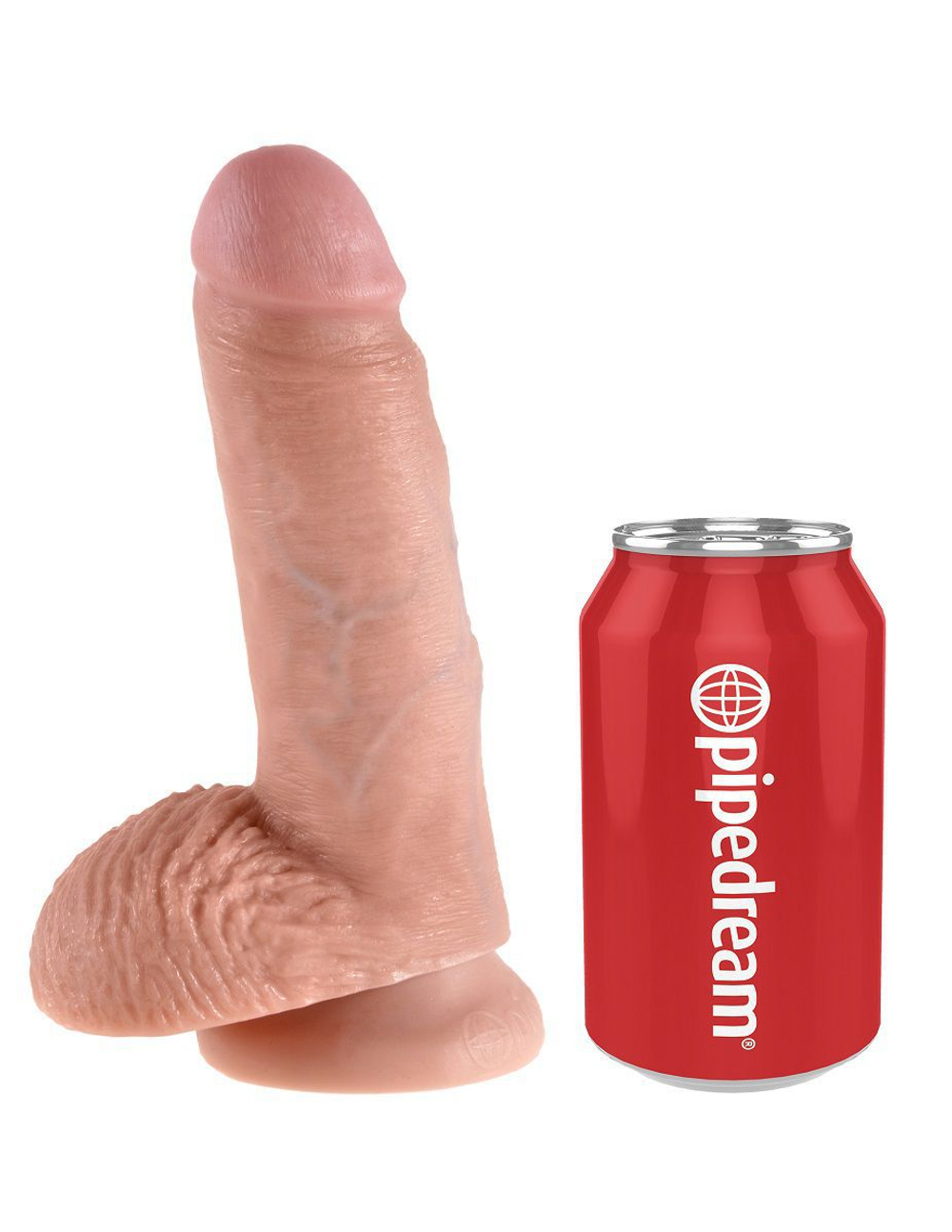 Фаллоимитатор с мошонкой 7" Cock with Balls на присоске - 19,4 см.
