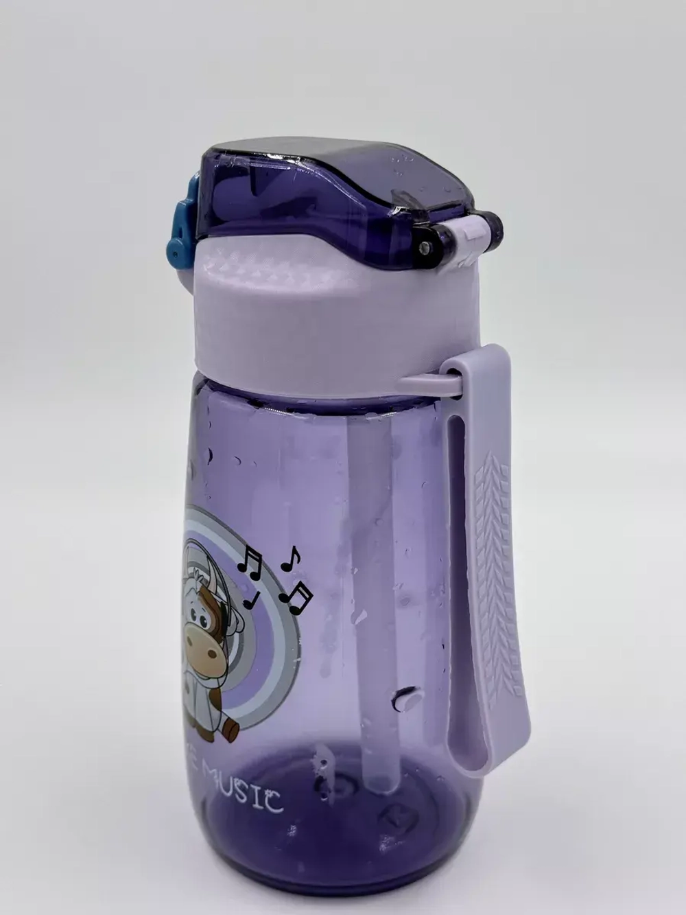 Бутылка для воды с трубочкой силиконовой 480 мл