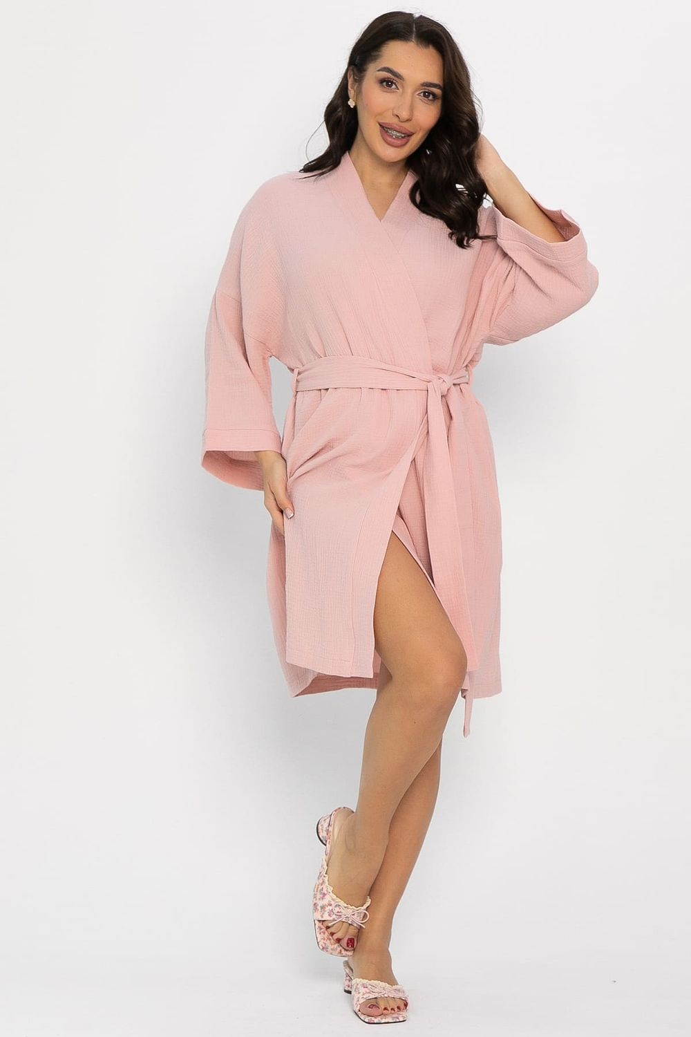 Халат-кимоно Муслин (розовое) П14578-52М LT Collection