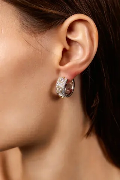 Массивные серьги с фактурными вставками