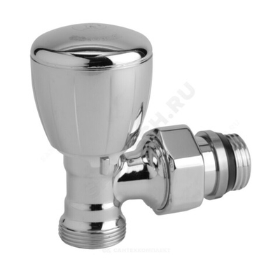 Клапан термостатический микрометрический T431C Ду 15 Ру16 1/2"x16 угловой НР клипс clip-clap без преднастройки штуцер с герметичной прокладкой хром глянцевый Giacomini T431CX003