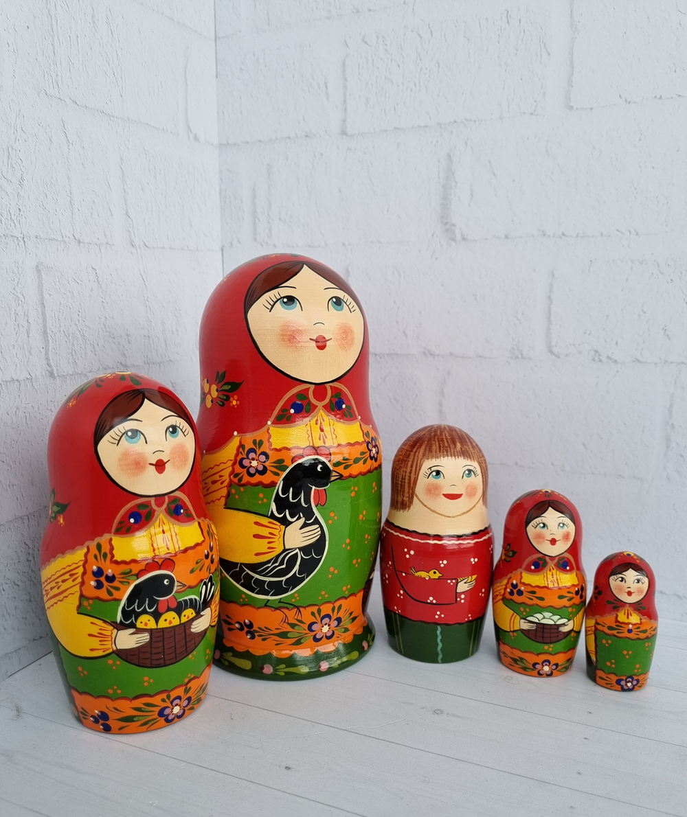 Матрешка "с курочкой" традиция 5мест