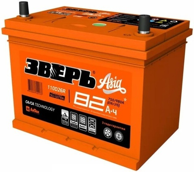 ЗВЕРЬ Asia EFB 6CT- 82 ( 85D26 ) аккумулятор
