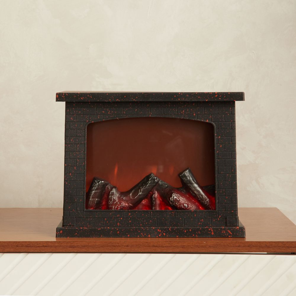ULD-L2821-005-DNC-RED BLACK FIREPLACE Светильник светодиодный Камин с эффектом пламени. питание от батареек 3АА не в-к или USB в-к. 28х21см. 5 светодиодов. Корпус черный. TM Uniel