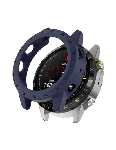 Защитный бампер чехол для часов Garmin MARQ Gen 2 Adventurer Athlete Aviator Captain Golfer материал TPU (Темно-синий)