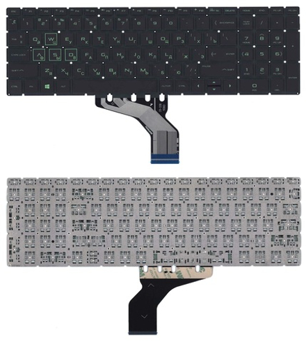 Клавиатура для ноутбука HP 15-CX 15-DA 15-DB 15-CS с зеленой подсветкой