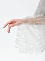 Оренбургский пуховый платок с шелком АШ100-03 серый