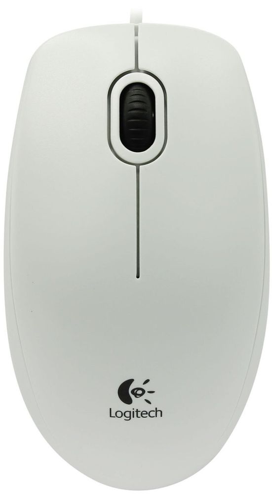 Мышь Logitech B100 Optical Mouse white USB OEM