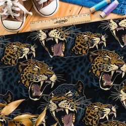 Ткань премиум шелк искусственный Армани пятнистая ночная кошка