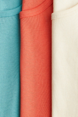 H&M Набор из 3 футболок из хлопка, кораллово-красный