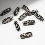 Бусина Дзи "Девять глаз" из агата, 29*10,5мм, черный