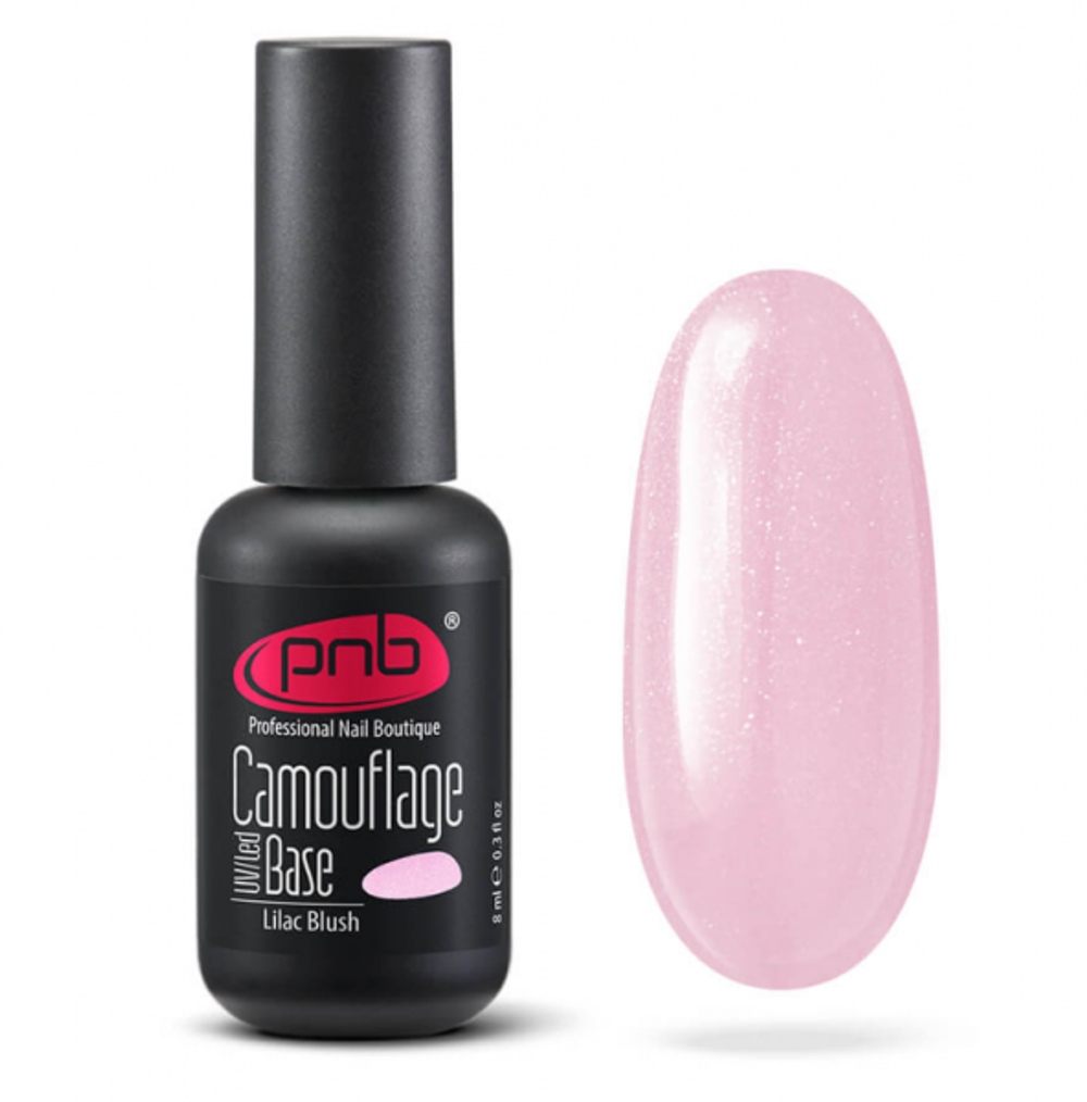База камуфлирующая каучуковая PNB Lilac Blush 8 мл УФ/ЛЕД/Camouflage Base PNB Lilac Blush 8 ml