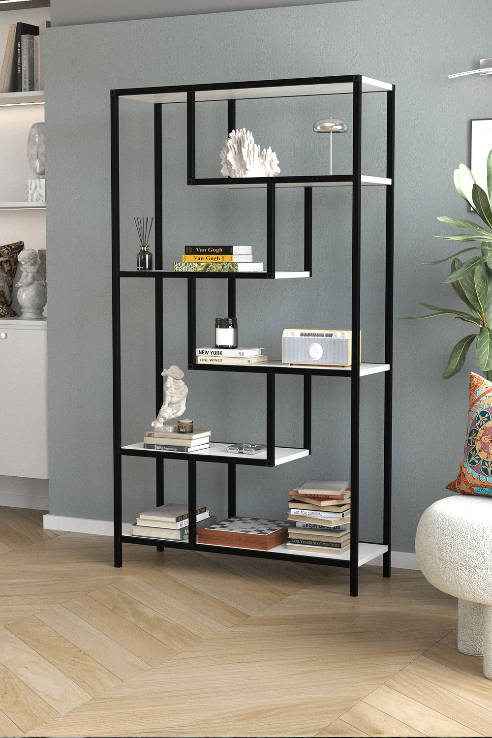 Стеллаж LARRISA 160х90 - белый