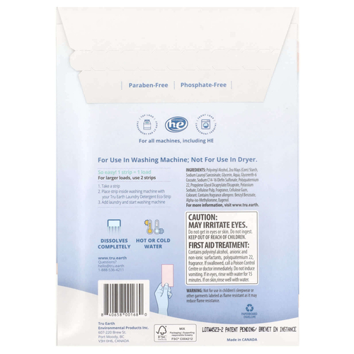 Tru Earth, Кондиционер для белья, эко-полоски, ультраконцентрированные, из свежего льна, 32 шт.
