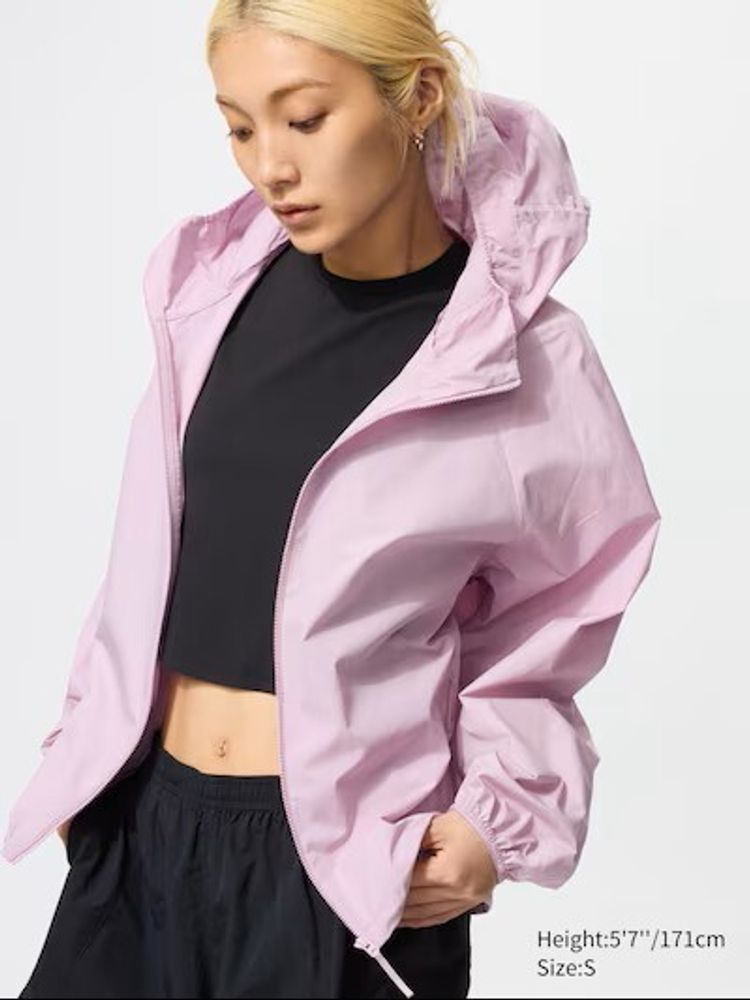 UNIQLO Короткая парка с карманами, розовый