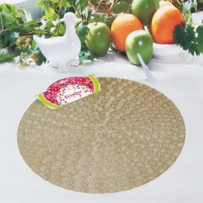 Салфетка плетеная 38см «Плетение» золото