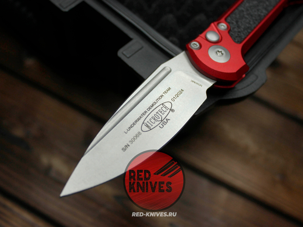 Нож Microtech GRN LUDT Gen III Standard S/E RED - клинок серый, красная рукоять