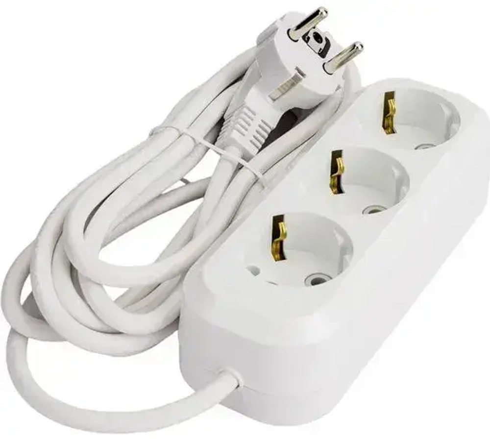 Удлинитель 3х3м с заземлением 16А IP20 Makel MGP 133 белый