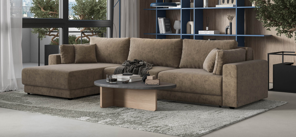 Угловой диван Босс Прайм Макс Велюр Роял тауп