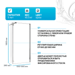 Душевая перегородка WeltWasser WW400 70G+30G 10000002945 профиль Хром стекло прозрачное